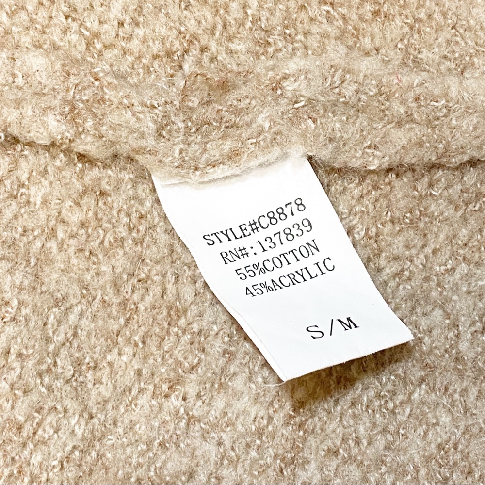 Tribe Camel Tan Open Front Soft Cardigan with Pockets size small / medium - Picture 5 of 8